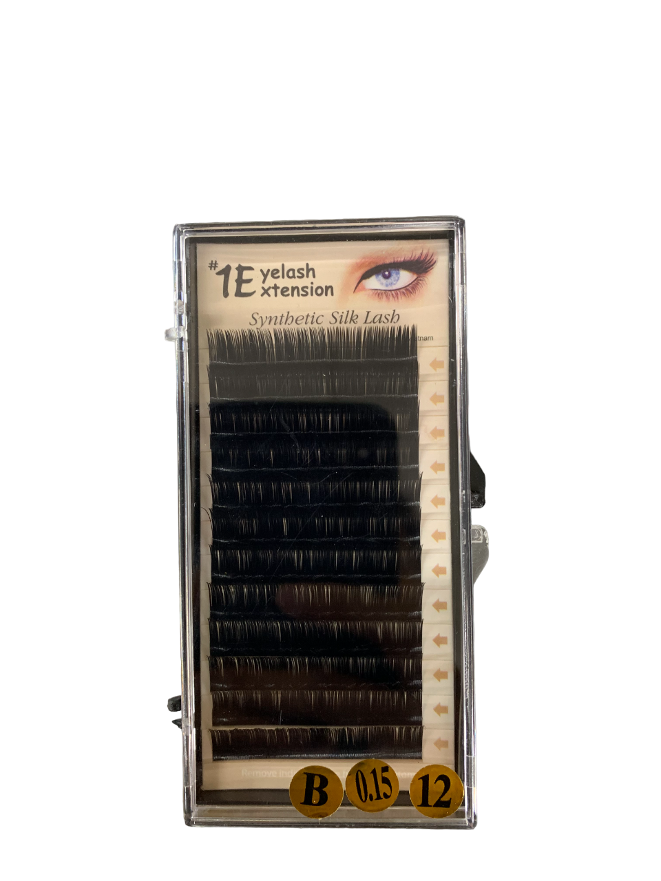 1E Eyelash Extension Synthetic Silk Lash B-0.15-12